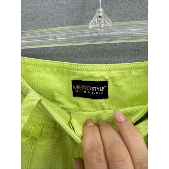 Vintage Y2K MetroStyle Stretch Womens Lime Green Lowrise Bootcut Jeans Size 6T - Picture 8 of 11